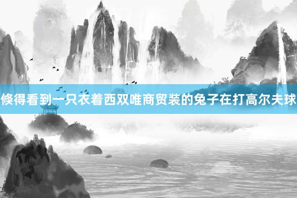倏得看到一只衣着西双唯商贸装的兔子在打高尔夫球